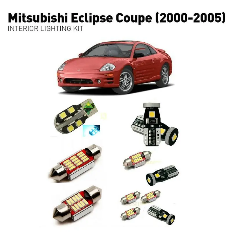 

Led interior lights For mitsubishi eclipse coupe 2000-2005 5pc Led Lights For Cars lighting kit automotive bulbs Canbus