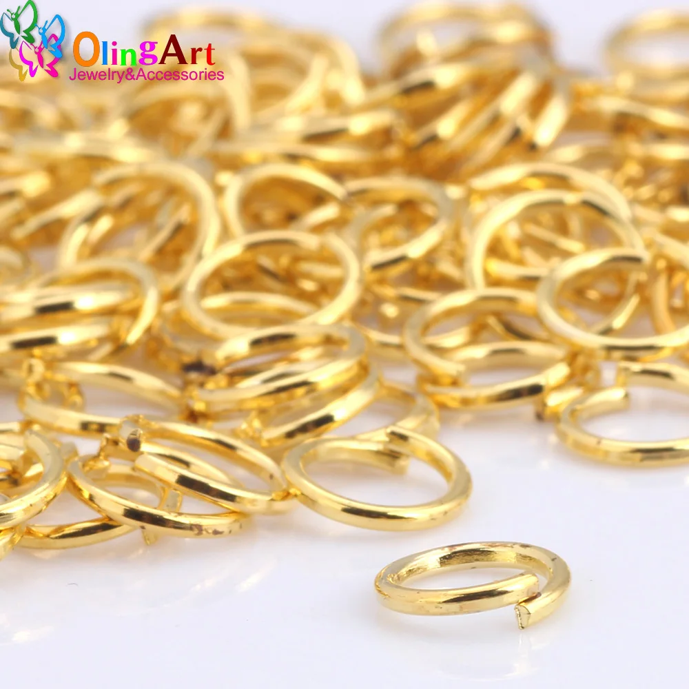 OlingArt Open Jump Ring 4mm/5mm/7mm/8mm link loop Gold DIY Jewelry making Bracelets/Necklaces/Earrings Connector
