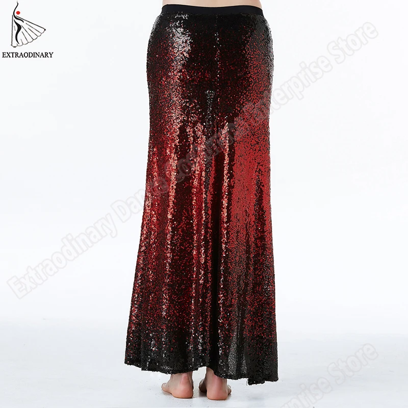 New Sexy Women Belly Dance Skirts Long Sexy Sequins Costume Oriental Dance Skirt Bellydance Stage Performance 2 Colour