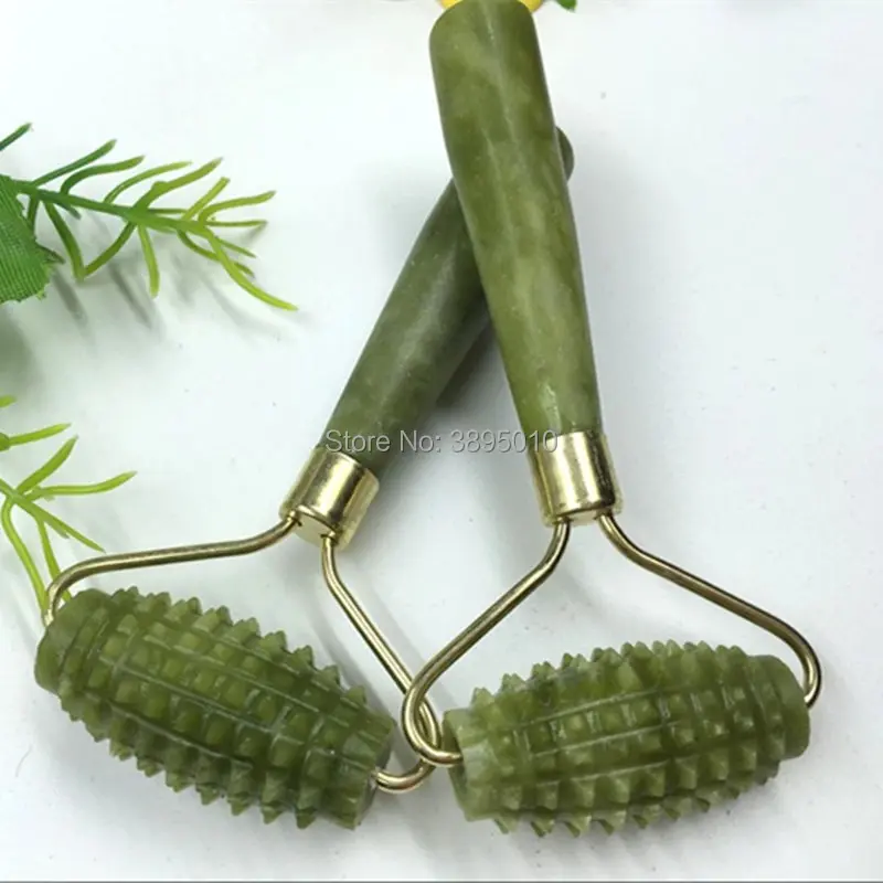 Jade Stone Face Arms Neck Massage Roller Anti Wrinkle Face Slimming Beauty Tool Facial Massager Jade F1126