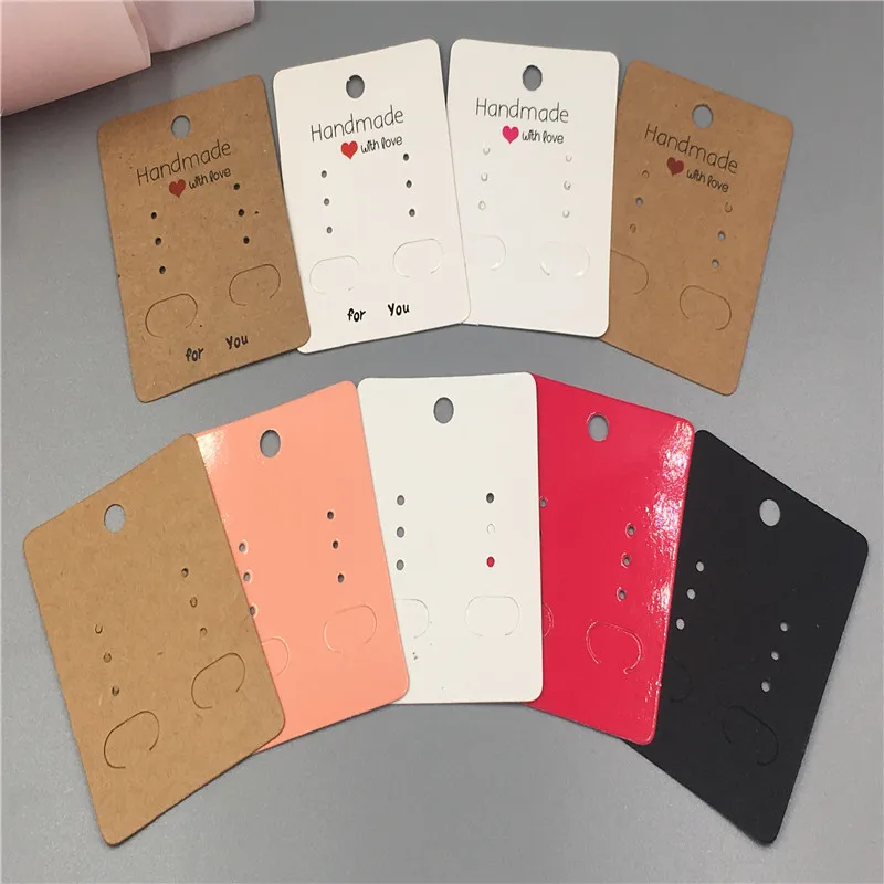 Classic Necklace Cards Multiple Style Shape Kraft Paper Cardboard Earring Cards Matching Display Bracelet Cards 100Pcs/Lot