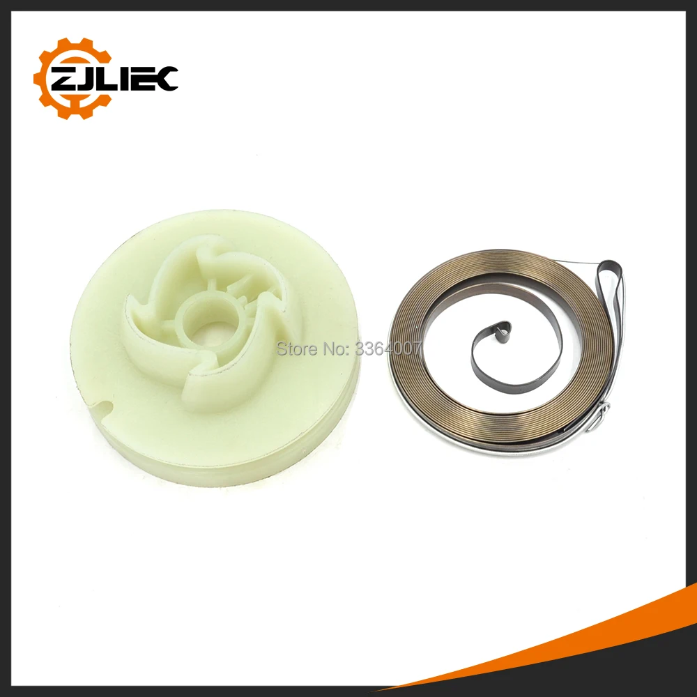 

1 set Recoil starter rewind pulley w/spring fits Husqvarna chainsaw 362 365 371 371XP 372 372XP starter pulley 365 parts