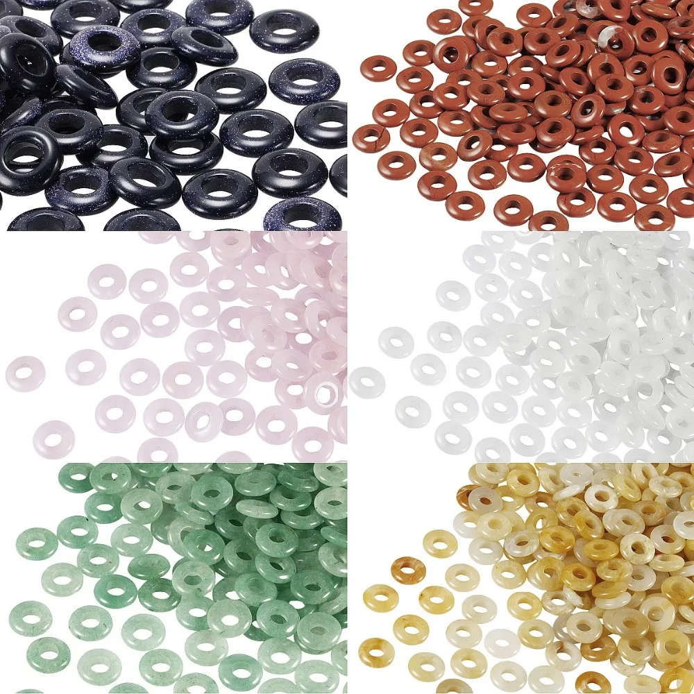 

TUMBEELLUWA 1Lot (20Pc) 14x4mm Rondelle Stone Large Hole Loose Beads fit European Bracelet Jewelry Making