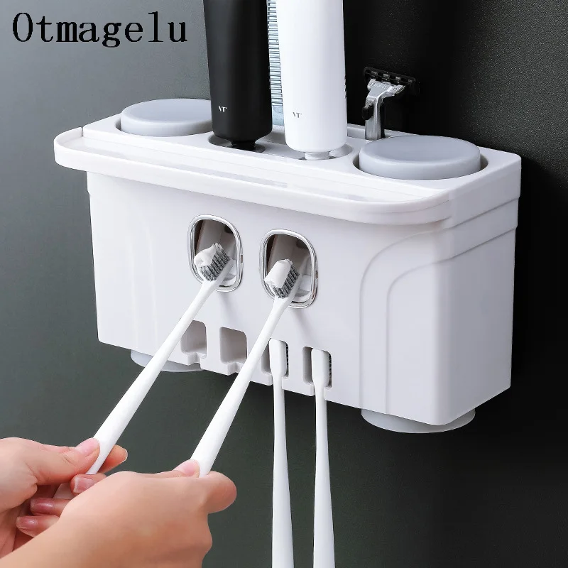 

Bathroom Accessories Set Lazy Automatic Toothpaste Dispenser Toothbrush Holder with Cup Kits Child Kids Toothpaste Squeezer