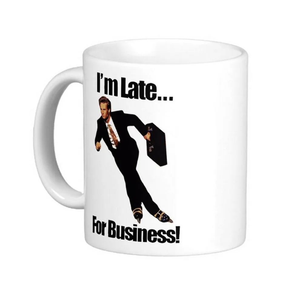 Late For Business Rollerblade Skater Meme White Coffee Mugs Tea Mug Customize Gift By LVSURE Ceramic Mug Travel Coffee Mugs