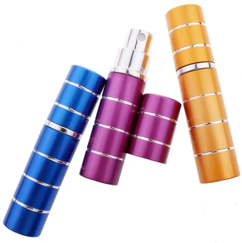 7 สี 10ml 5CC Mini สีสัน line Travel สเปรย์ขวดน้ําหอมแบบพกพา Atomiser LX5880