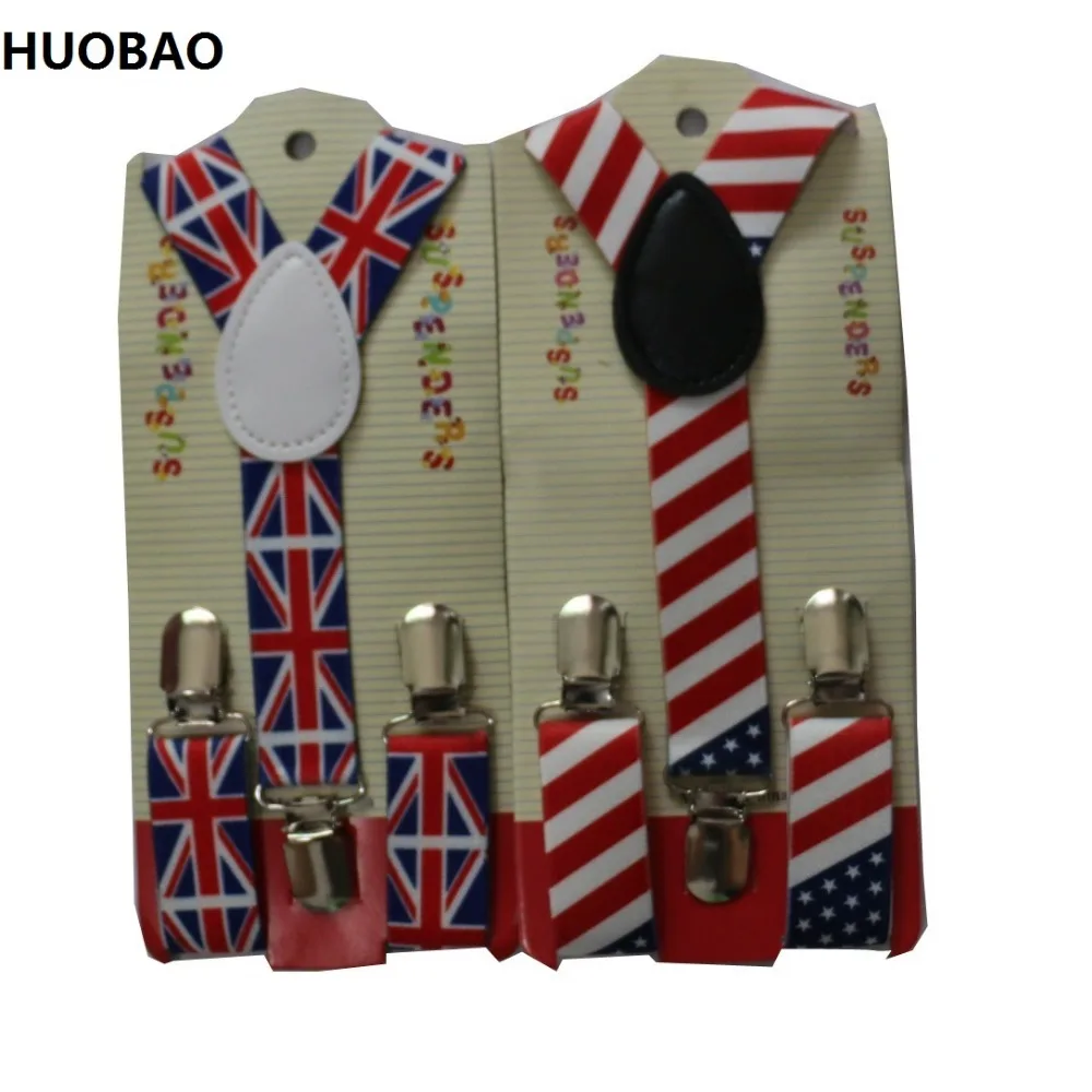 HUOBAO 2019 New Cute Kids Toddle Clip On Adjustable Fashion Flag Braces Suspenders For Baby Boys And Girls