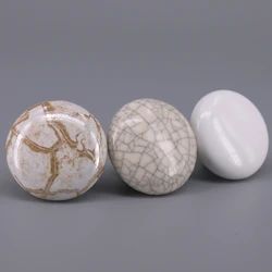 1PCS Round Ceramic Knobs used for Cabinet Doors, Drawers, Chests, Decorative Kids Room White/Crackle/Marble Knob pull Handle