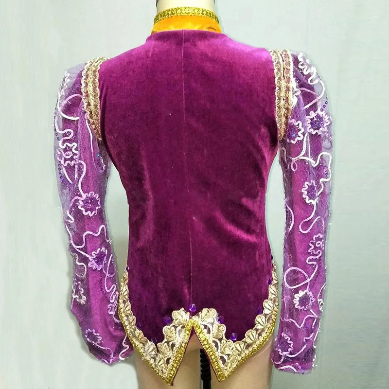 Custom Made Man Prince Purple Ballet Tunic Jacket,Prince Dance Costumes Elegant Ballet Lace Top For Man Or Children Kid