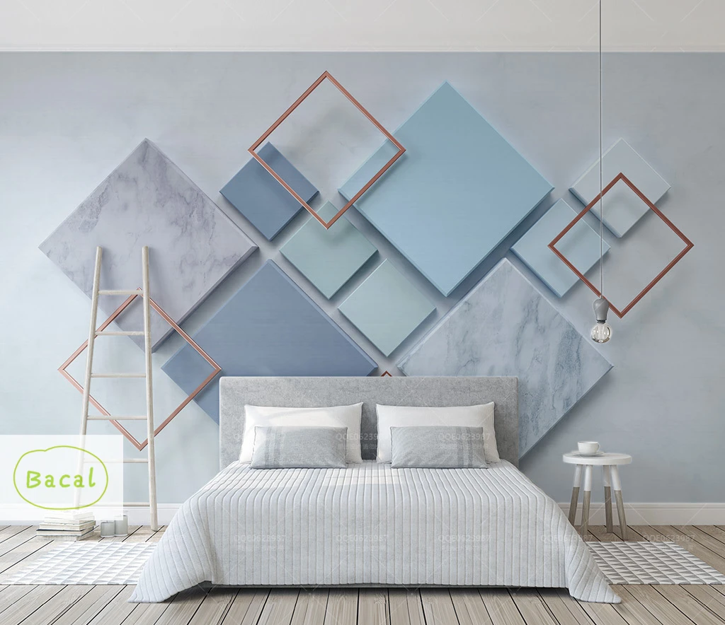 

Bacal New fashion personality wallpaper 3d Quadrilateral mosaic modern minimalist geometric TV background wall papers home decor