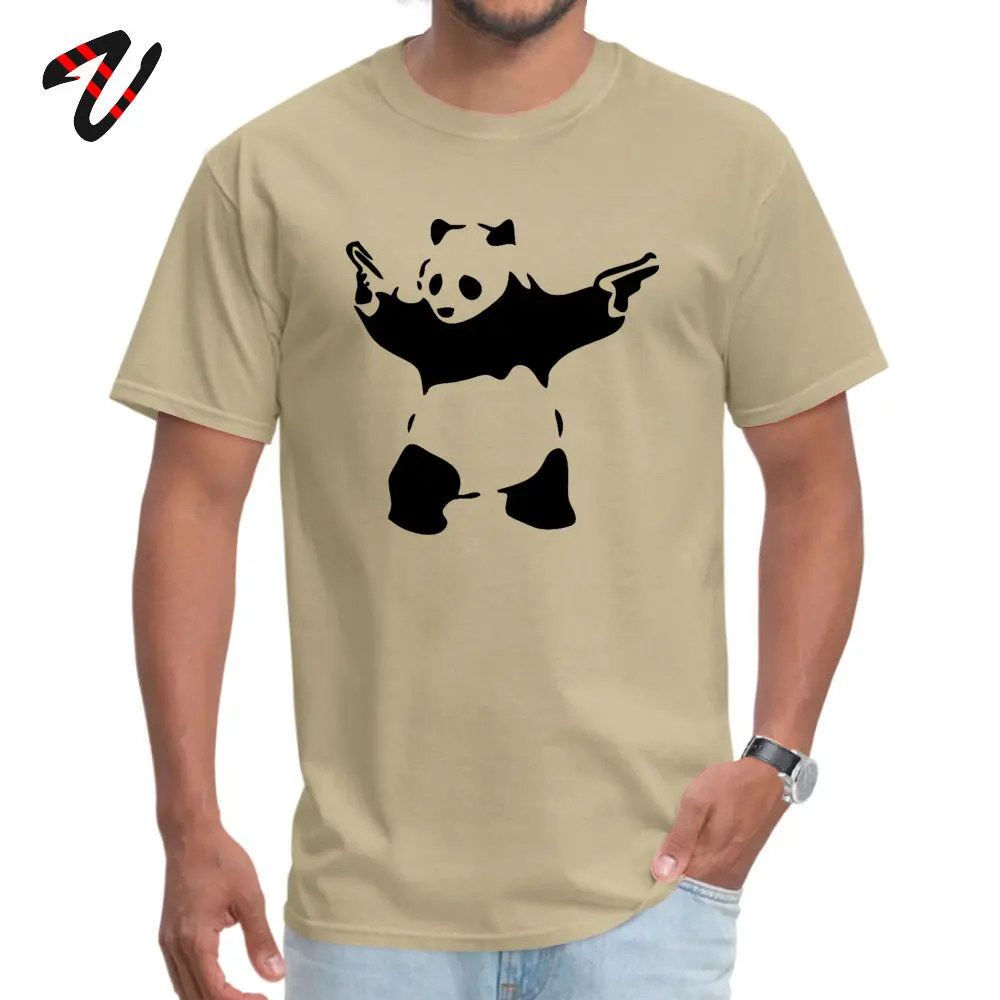 Men Tshirt Banksy Panda Guns Crewneck T-shirts VALENTINE DAY Tops Tees Short Sleeve Coupons Cotton T Shirt Simple Style Camiseta