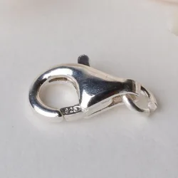 Solid 925 Sterling Silver Lobster Claw Clasp, snap clasp with 1 Open Jump Ring 8-16mm