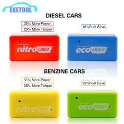 NitroOBD2 Diesel Benzine Increasing Performance  Engine Nitro OBD2 Chip Tuining Box EcoOBD2 Fule Saver More Power Retailer Box