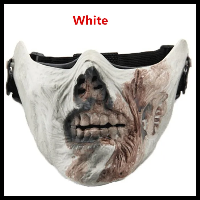 2026 Cosplay Zombie Skull Bone Half Face Airsoft Mask Paintball Masks Survival War CS Game Movie Prop the walking Dead Mascara