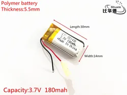 3.7V 180mAh 551430 Lithium Polymer LiPo Rechargeable Battery ion cells For Mp3 Mp4 Mp5 DIY PAD E-book bluetooth headset