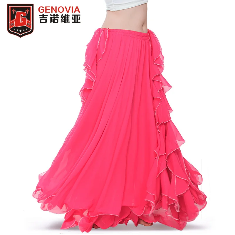 

11Colour Professional Chiffon Women Belly Dance Costume 2 Layers Full Slit Skirt New Arrival Belly Dance Skirt Dress