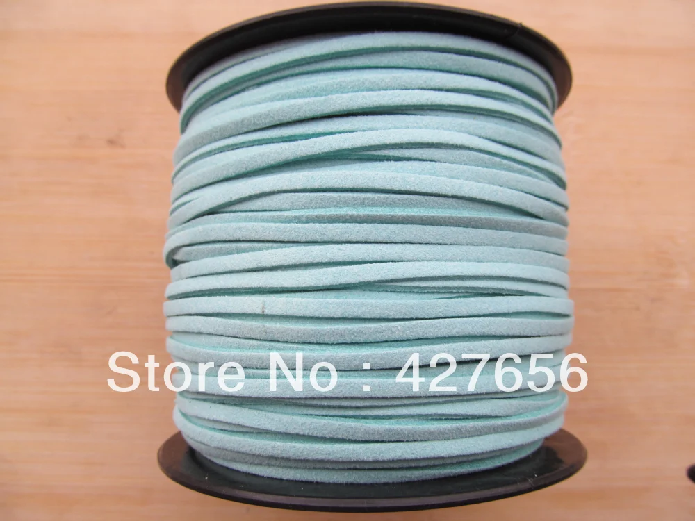 10 Yds light aqua blue  faux suede leather necklace and bracelet cord in 3mm wide LNBC0005-lab