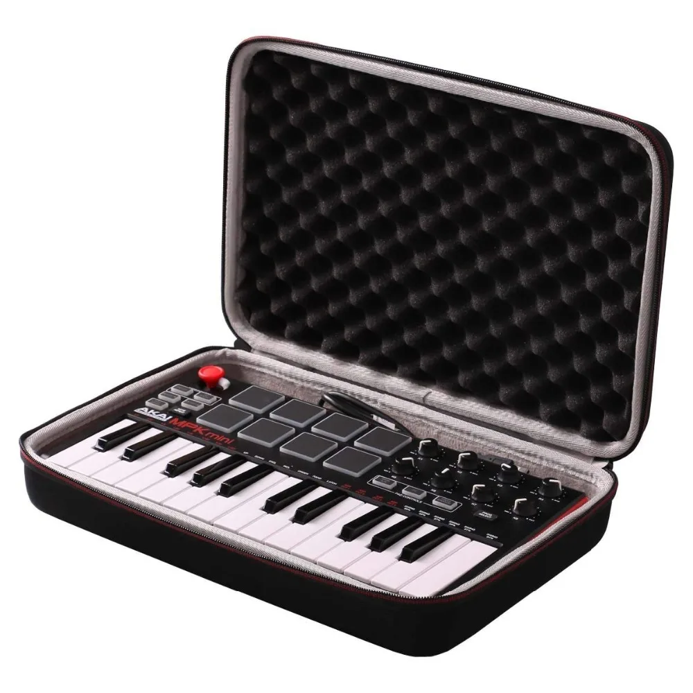 LTGEM Travel Carrying Case for Akai Professional MPK Mini MKII & MPK Mini Play | 25-Key USB MIDI Drum Pad & Keyboard Controller