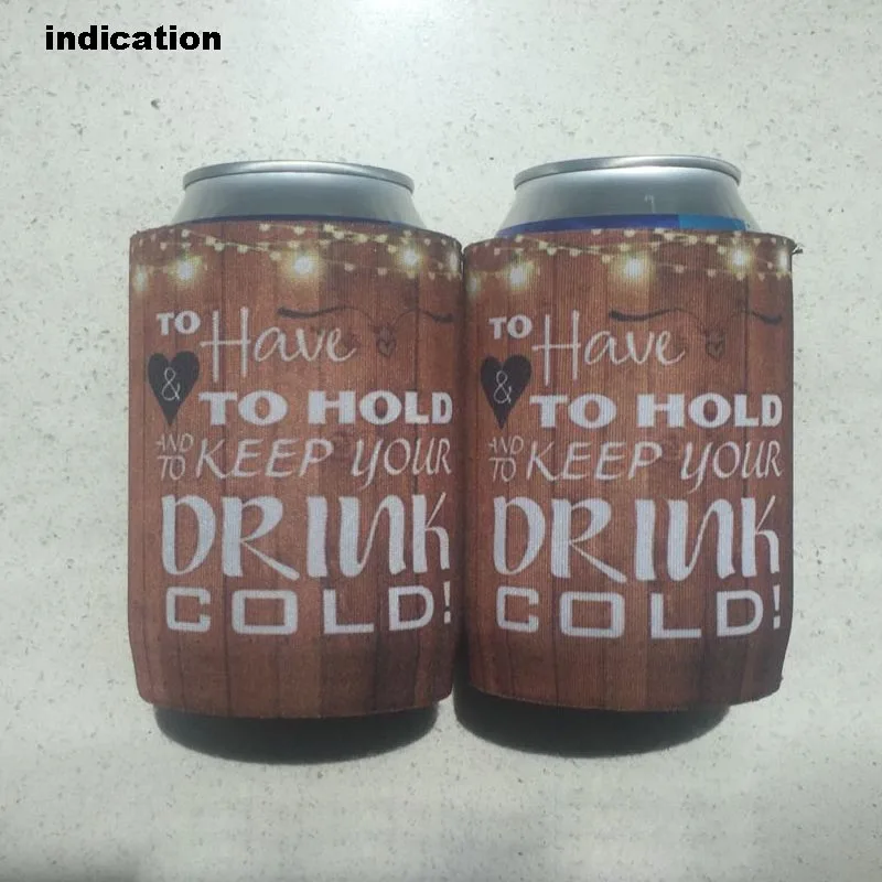 

100pcs/lot Promotional Neoprene Stubby holders With Customer Logo Sublimated Printing Thickness 5mm Can Coolers with Solid Base