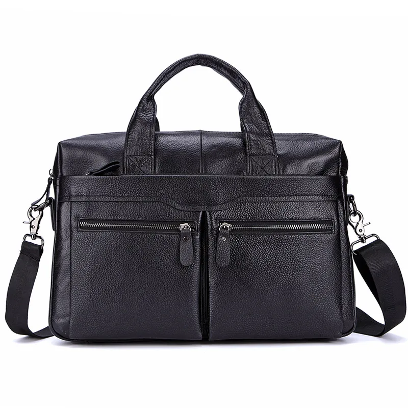 Imagem -02 - Bolsas Masculinas de Couro Genuíno Bolsa Grande de Mão de 14 Polegadas para Laptop e Carteiro Bolsa de Viagem para Homens de Negócios Pasta de Ombro