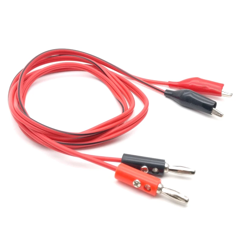 1 Pair Alligator Testing Cord Lead Clip to Banana Plug for Multimeter Test#