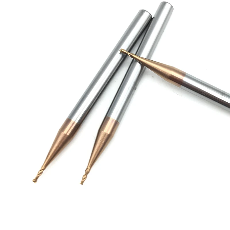 5 stücke Flache Schaftfräser 1mm HRC60 2F-D1X50L Ende Mühle Vhm Spirale Platz CNC Wolfram Hartmetall Fräser Werkzeug