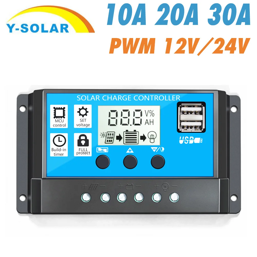 10A 20A 30A 40A 50A 60A 12/24V street light intelligent lighting charging solar controller