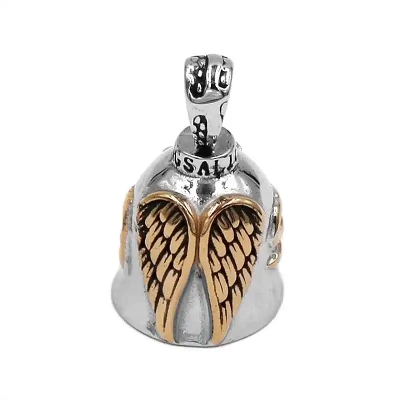 Classic Biker Eagle Wings Bell Pendant Stainless Steel Jewelry Christmas Gift SWP0507