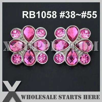 (Color: RB1058 #38~#55) Bulk Square Acrylic Rhinestone Button