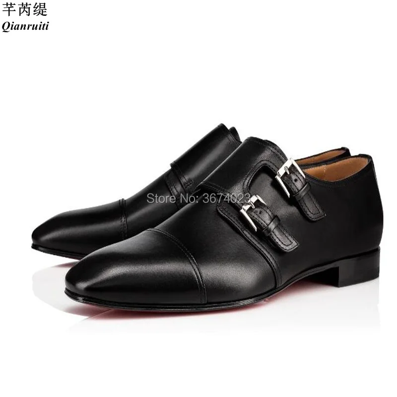 

Qianruiti Fashion Men Oxfords Shoes Adjustable Monk Strap Flat Shoes Business Men Party Wedding Shoes Fashion