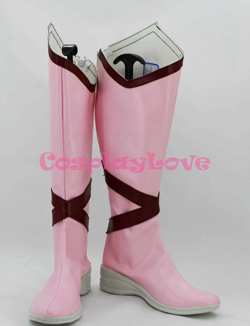 Mais novo personalizado feito japonês anime rosa puella magi madoka magica kaname madoka cosplay sapatos botas longas para o dia das bruxas natal