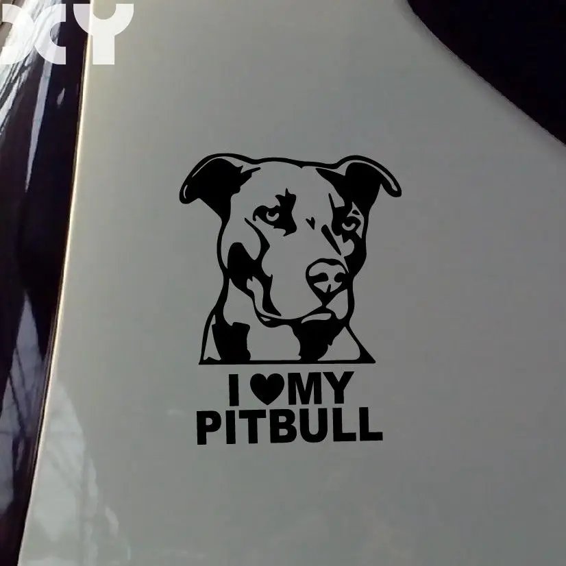 I Love My Pitbull Bulldog Reflective Waterproof Car Stickers Decal Car Bumper Sticker Drop Shipping