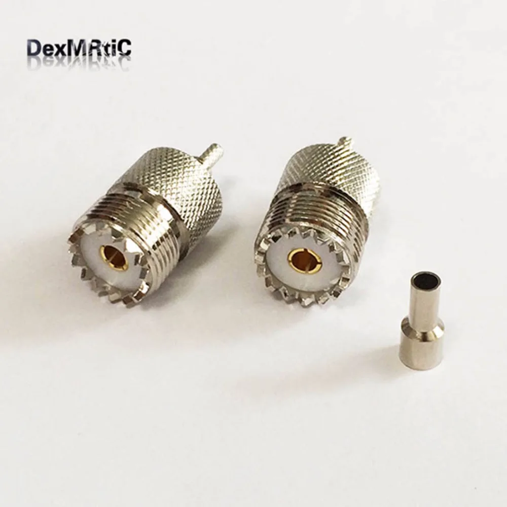 1pc  UHF female jack   RF Coax Connector   Crimp  RG316,RG174,LMR100  for  Straight  Nickelplated  NEW wholesale