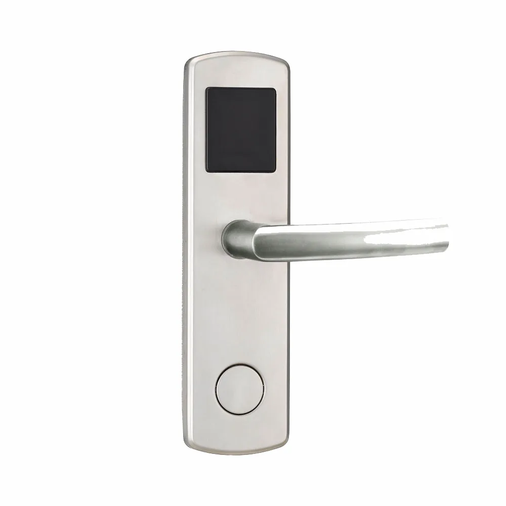 LACHCO  Electronic Card Lock Smart Digital Door Lock US Mortise Stainless Steel Free-Style Handle Matte Silver L16041BS