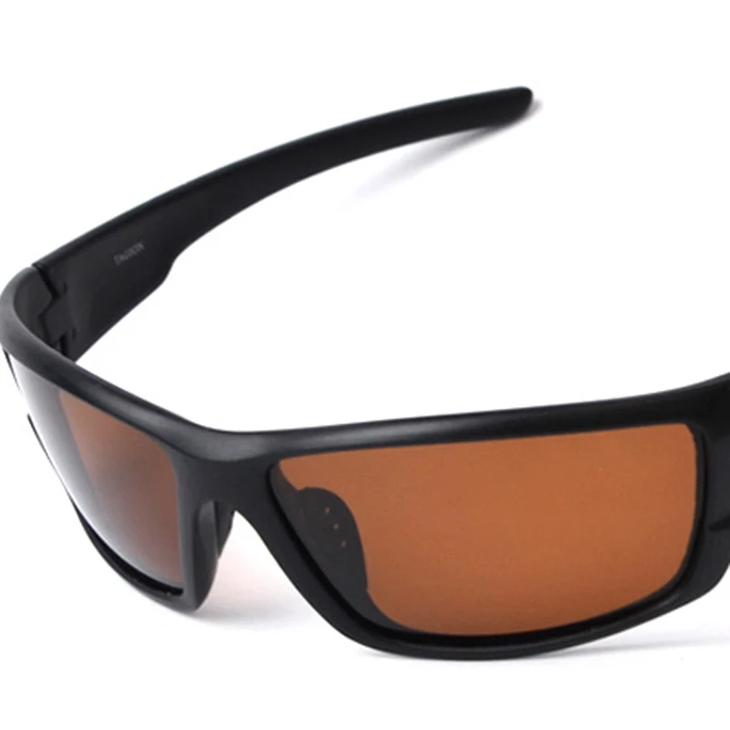 TAGION Sport Glasses Men\'s Polarized  Sunglasses Night Vision Driving Goggles Yellow Lenses Brown Eyewear For Male