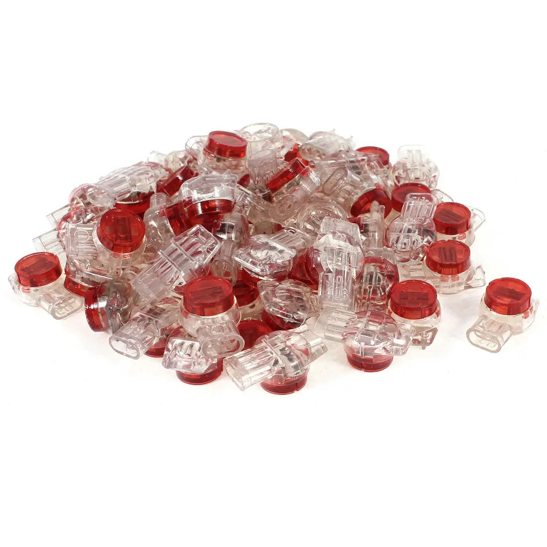 

100Pcs Phone Data Gel Splice UR K3 Lock Joint Connector 3 Port Wire Connectors Red Clear 0.4mm-0.9mm Wire 19-26AWG