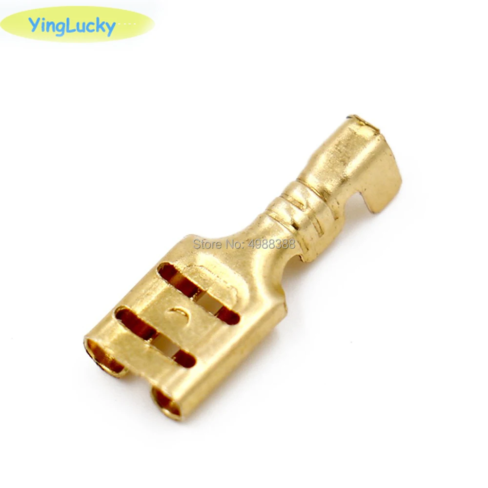 100pcs 2.8mm 4.8mm 6.3mm Copper Crimp Terminal Splice Female Spade Connector for Arcade button Micro switch Cable