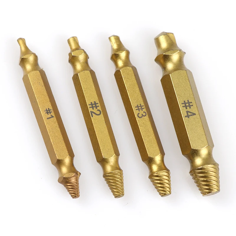 5pcs Danneggiato Screw Extractor Bit Punta Del Trapano Set di Guida Bullone Della Vite Prigioniera Extractor Hss Autocentrante Vite di Rimozione Boren Strumento di Facile fuori