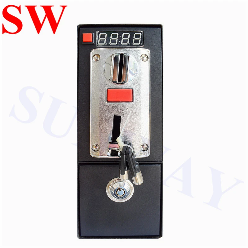 110V 220V Coin Operated Timer Control Box with DG600F 6 Kinds Coins Acceptor Selector 12V 1.5A for Washing Machine