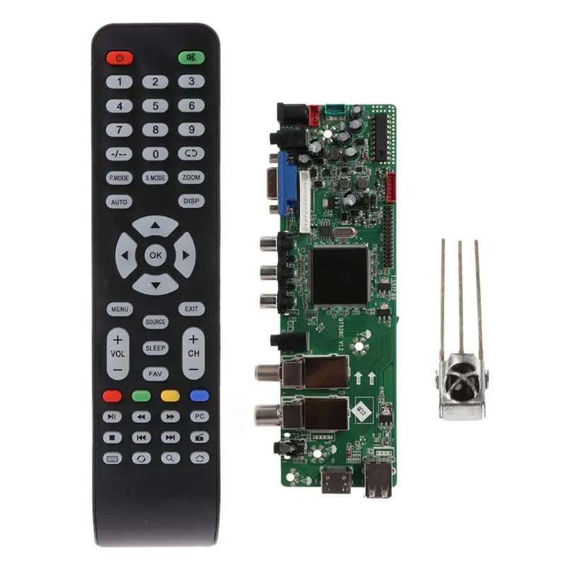 

DVB-S2 DVB-T2 DVB-C Digital Signal ATV Maple Driver LCD Remote Control Board Launcher Universal Dual USB Media QT526C V1.1