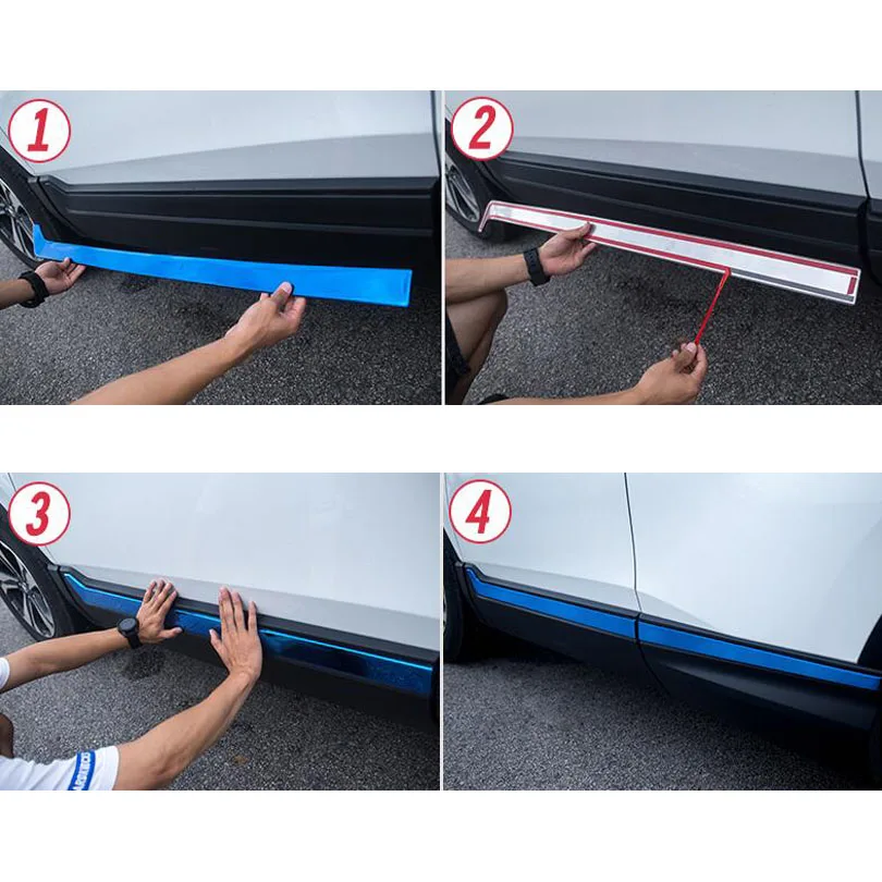 8pcs/set Stainless Steel Car Body Side Door Moulding Cover Trim For Honda CRV 2017 2018 Car Exterior Accessories Stylilng