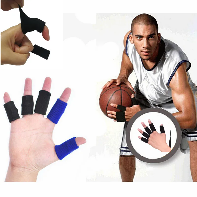 10pcs/set Finger Sleeve Guard Fingerstall Protect Finger Support Wrap Bands Fitness Gym Thumb Protector Basketball Volleyball