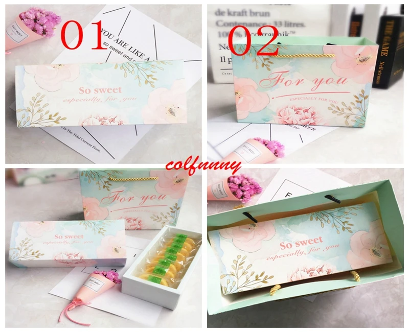 300pcs Big Gift box Wedding Gift Box for Guest Food Carton Paper Box Mooncake Cookie Chocolate Cake Packaging Boxes F052303