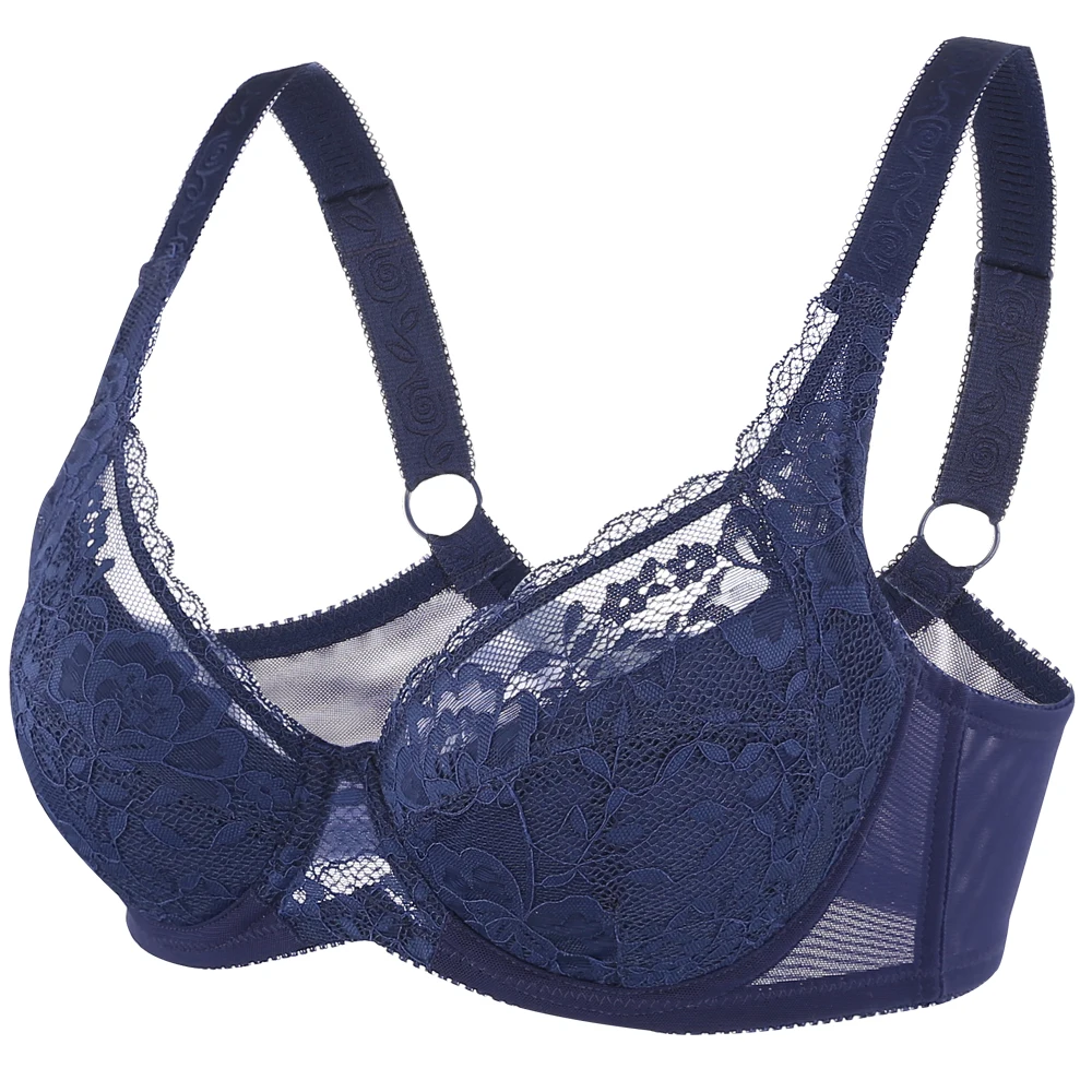 Women's lace Minimizer Full Coverage Bra Lightly Lined Underwire bra 34 36 38 40 42 44 46 48 B C D E F