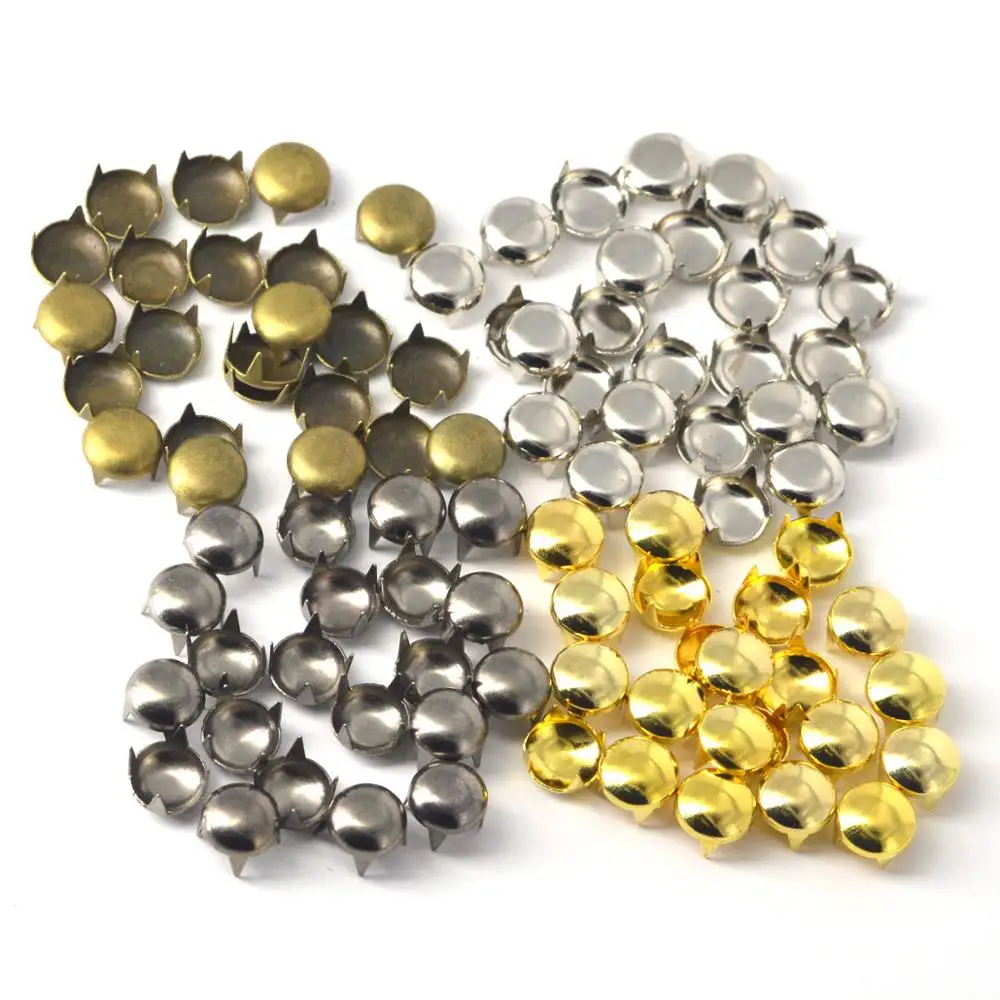 KALASO 100PCS Wholesale Dome Stud Claw Rivets DIY Craft Supplies Leathercraft Handmade Accessories 5mm/6mm/7mm/8mm/9mm/10mm/12mm