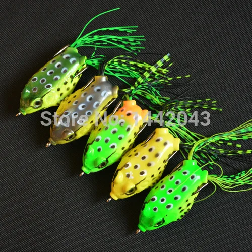 

5pcs Topwater Frog Hollow Body Soft Fishing Lures Crankbait Bass Hooks Baits Tackle 15g/7cm Free Shipping