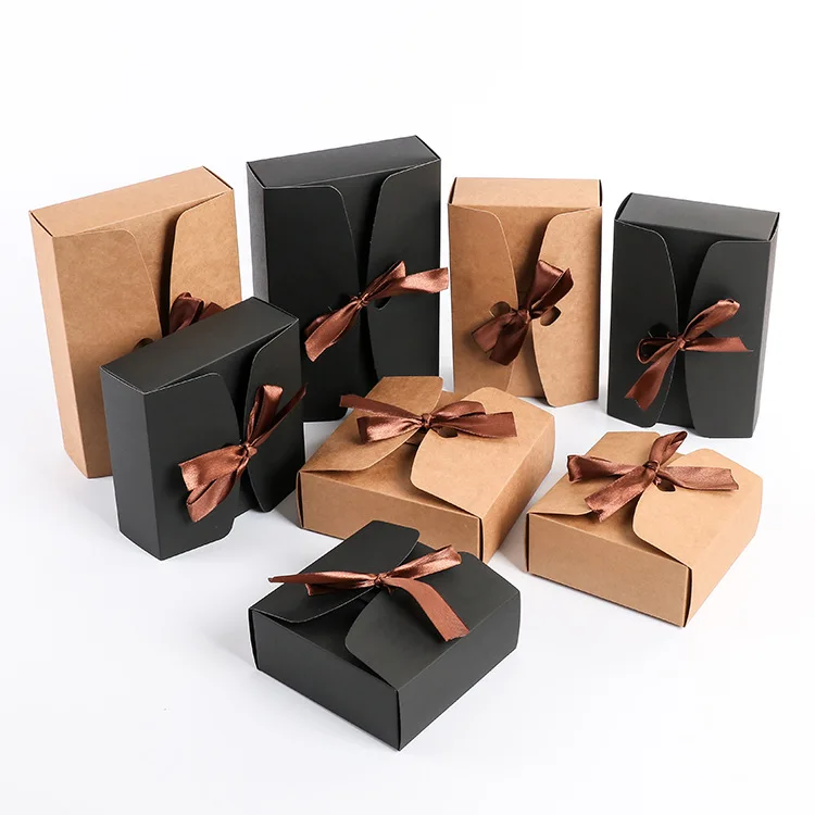 

30pcs Blank Kraft Paper Bag Candy Bag Wedding Favors Gift Box Package Birthday Party Decoration Bags with Ribbon