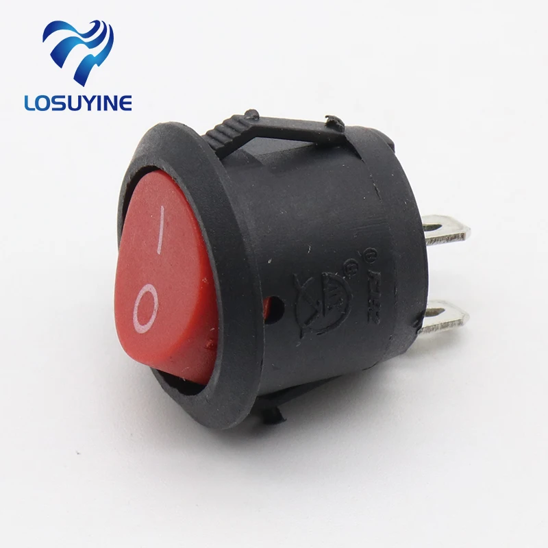 1 pcs 23mm Diameter Big Round Boat Rocker Switches Red 2 Pin ON-OFF Rocker Switch 10A/125V 6A/250V