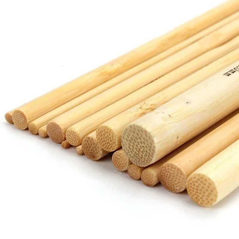 16pcs Bamboo Crochet Hook Set DIY Knitting Needles Handle Home Knitting Weave Yarn Crafts Household Knitting Tools 2mm-12mm
