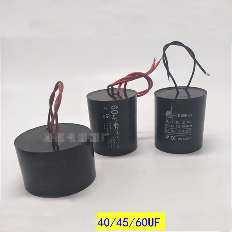 1Pc 15/20/25/30/35/40uF 45uF 50uF 60uF 70uF 50/60Hz 450VAC CBB60 Oil Immersion Deep Well Pump Motor Start Running Capacitor